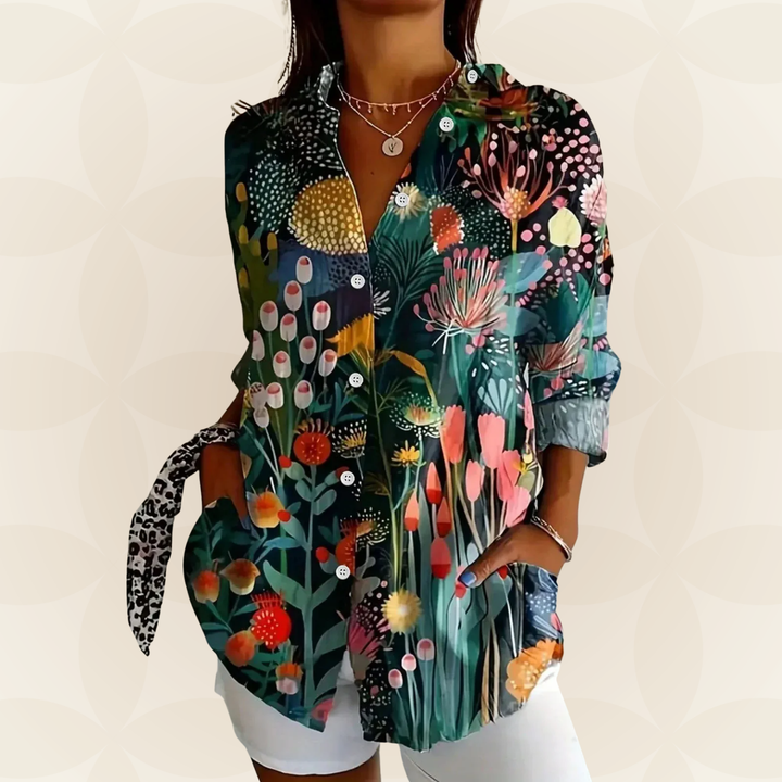 Serena | Blouse with Colorful Print