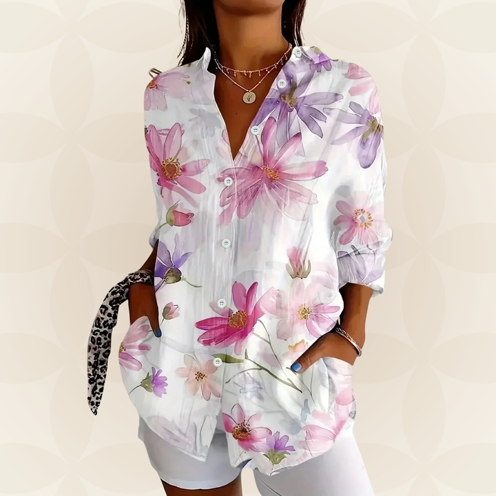Serena | Blouse with Colorful Print
