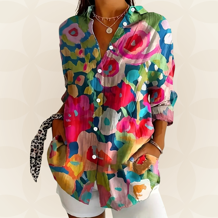 Serena | Blouse with Colorful Print