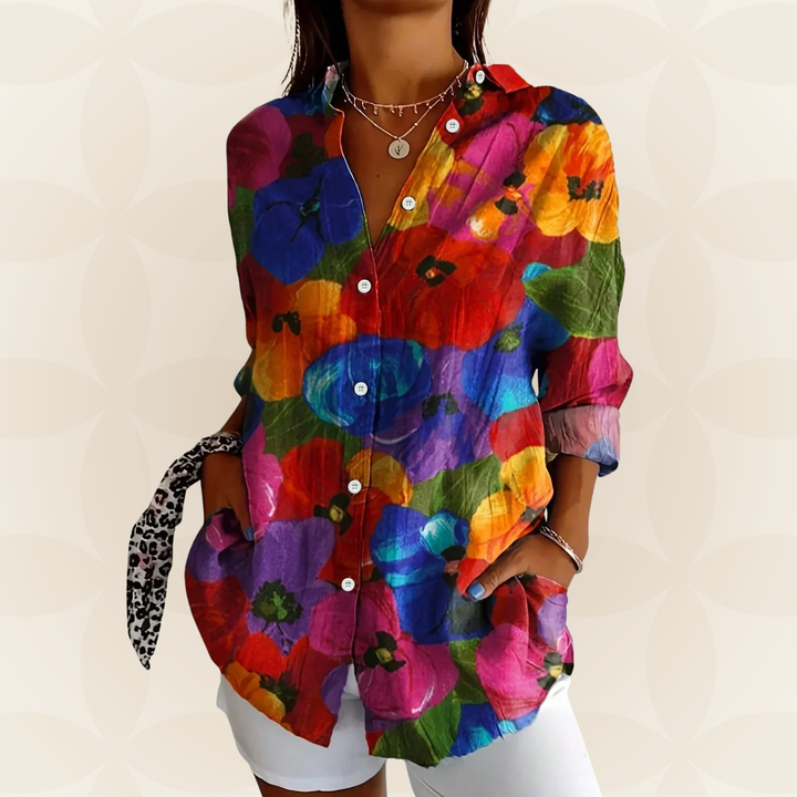 Serena | Blouse with Colorful Print