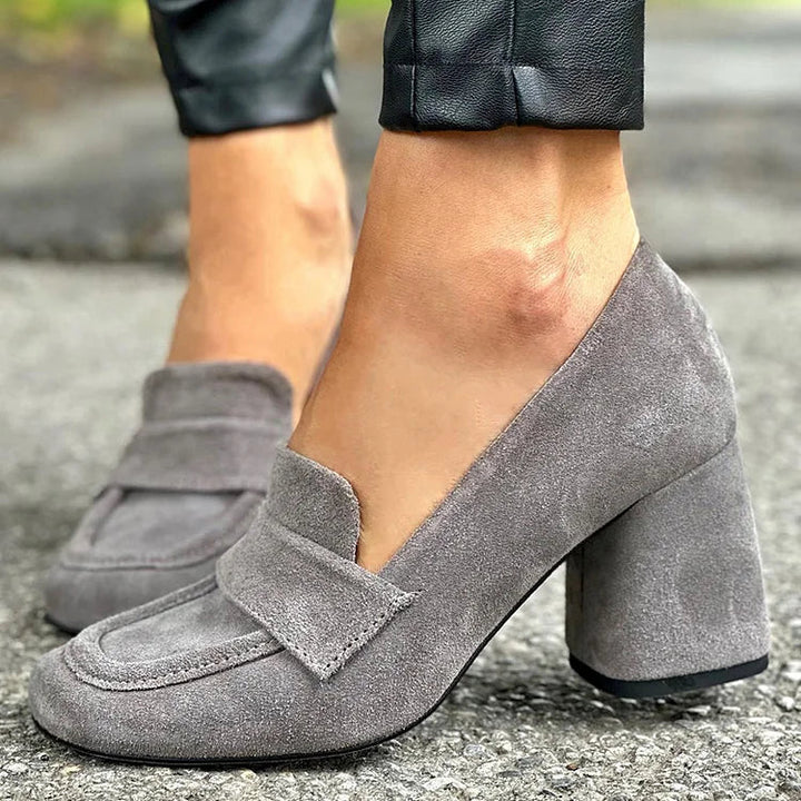 Block Heel Loafers