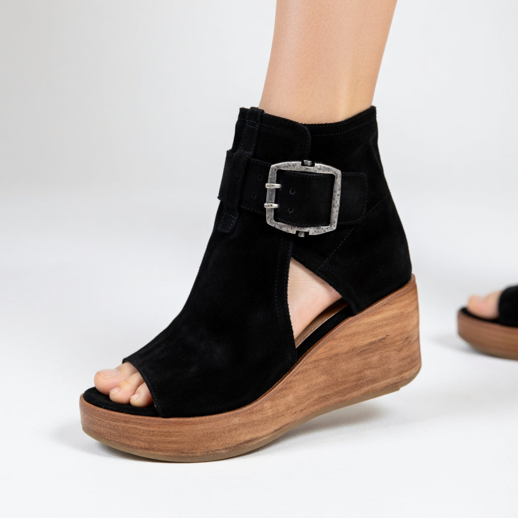 Orélisse | Open Wedge Ankle Boots Modern Style