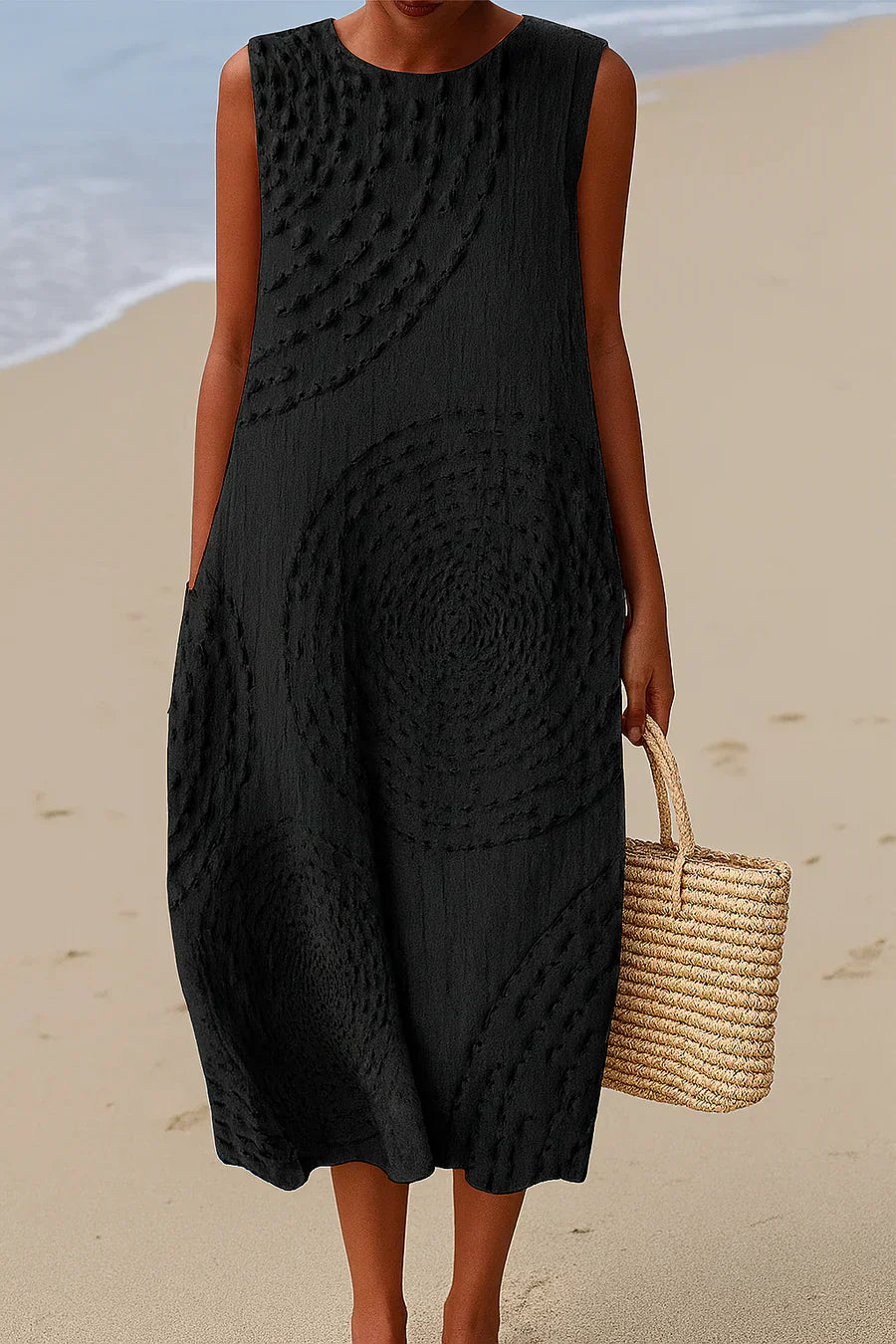 ELARA™ | CASUAL DRESS WITH MOULINÉ PRINT