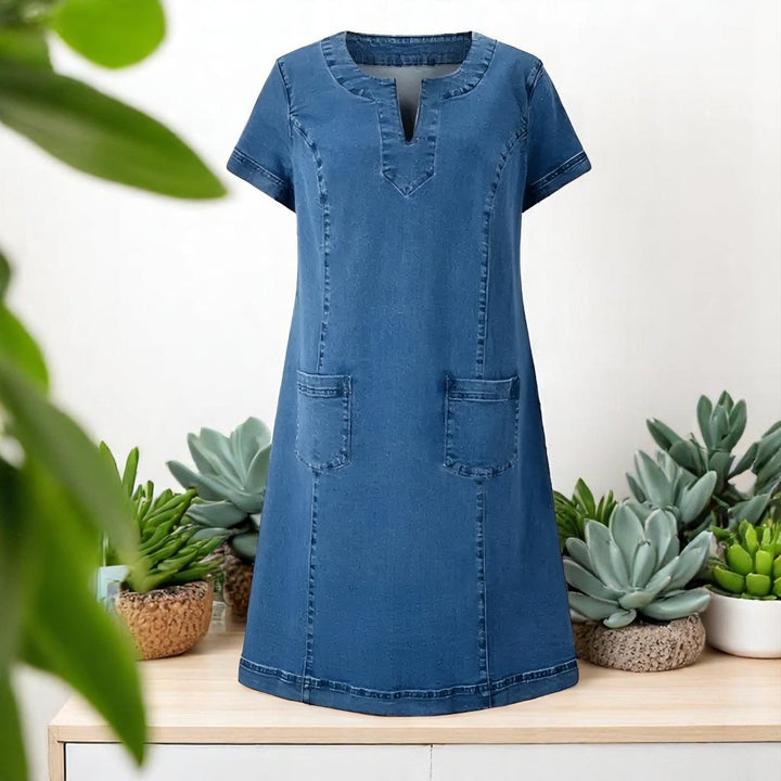 Amelia | Soft Denim Dress with Front Pockets
