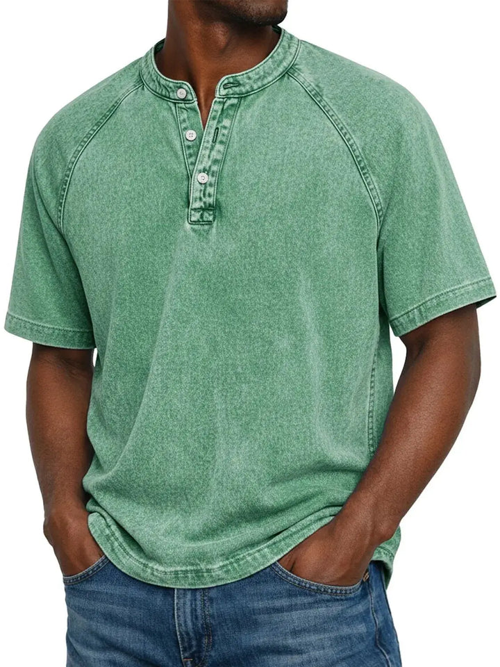 Leo | Vintage Men's Shirt with Buttons - 100% Cotton