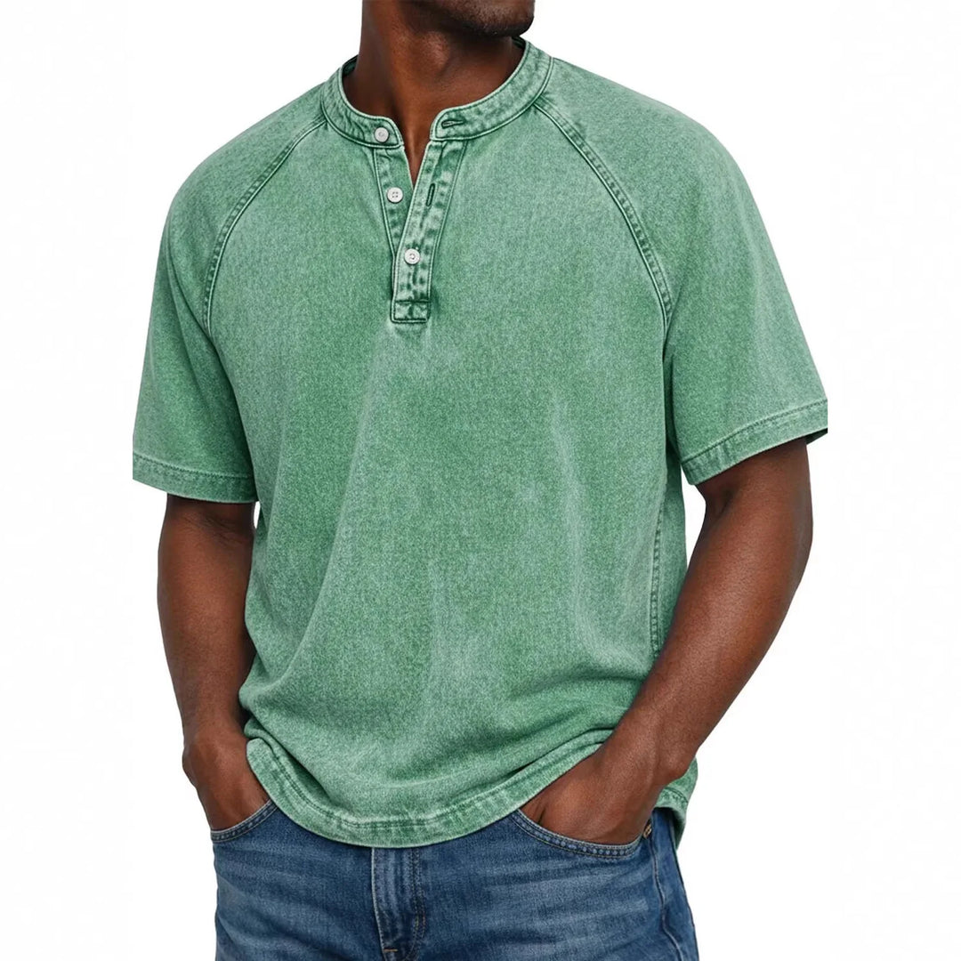 Leo | Vintage Men's Shirt with Buttons - 100% Cotton