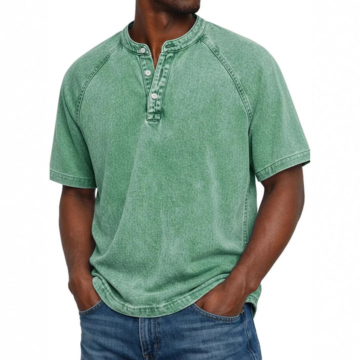 Leo | Vintage Men's Shirt with Buttons - 100% Cotton