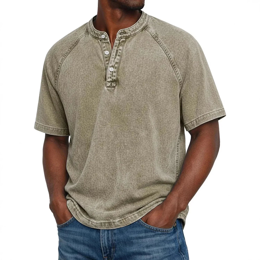Leo | Vintage Men's Shirt with Buttons - 100% Cotton