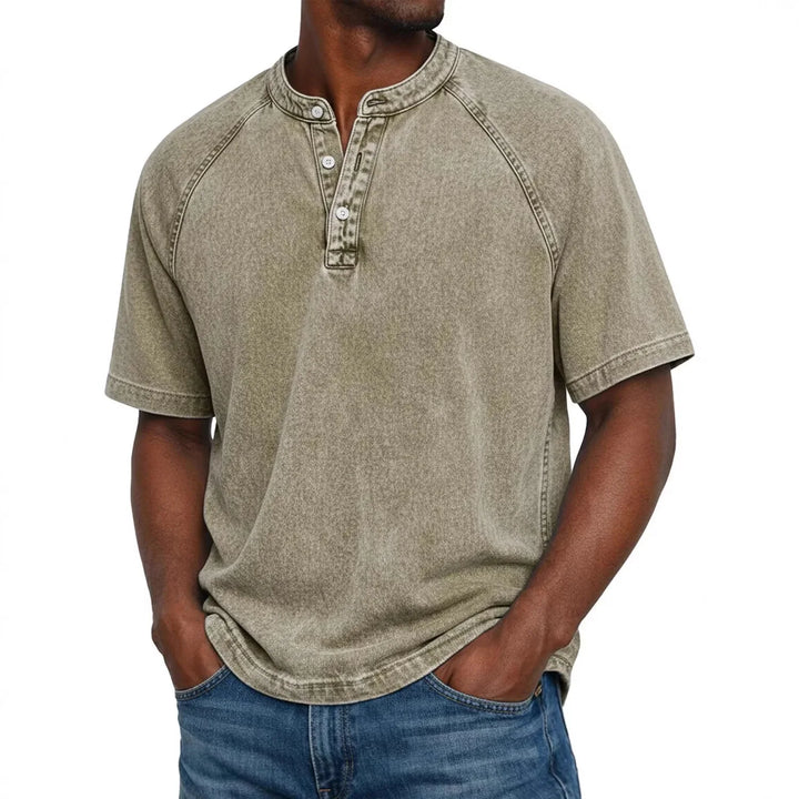 Leo | Vintage Men's Shirt with Buttons - 100% Cotton