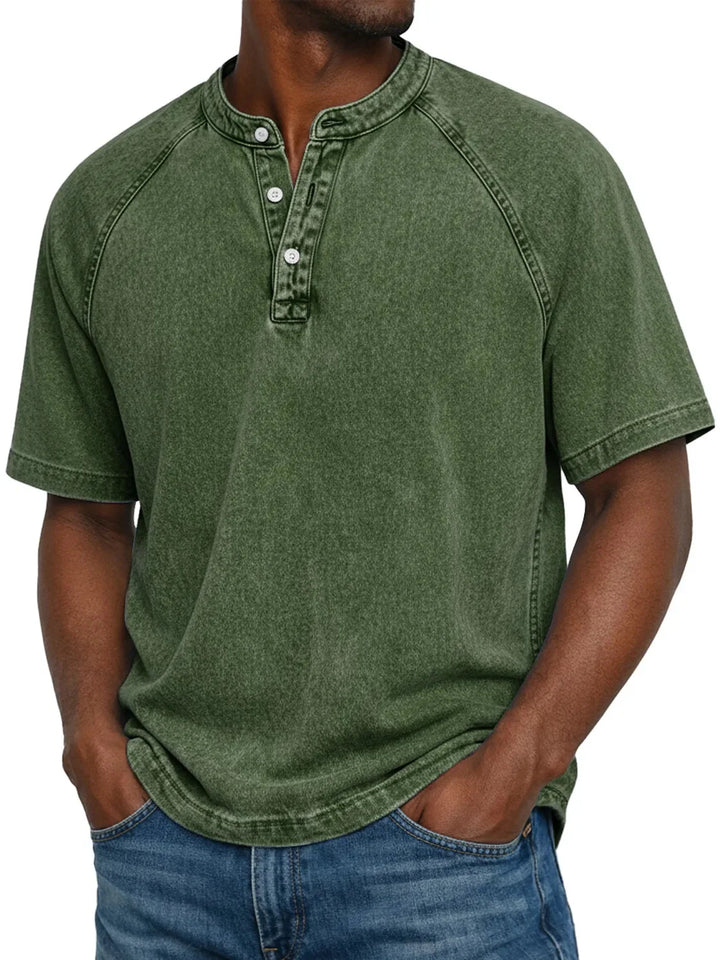 Leo | Vintage Men's Shirt with Buttons - 100% Cotton