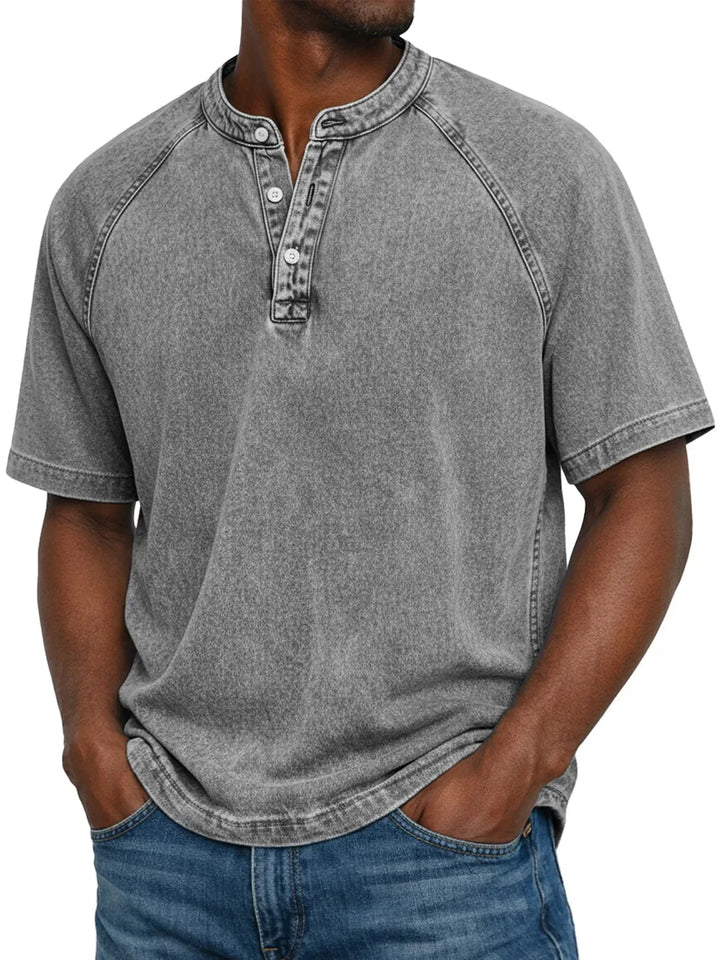 Leo | Vintage Men's Shirt with Buttons - 100% Cotton