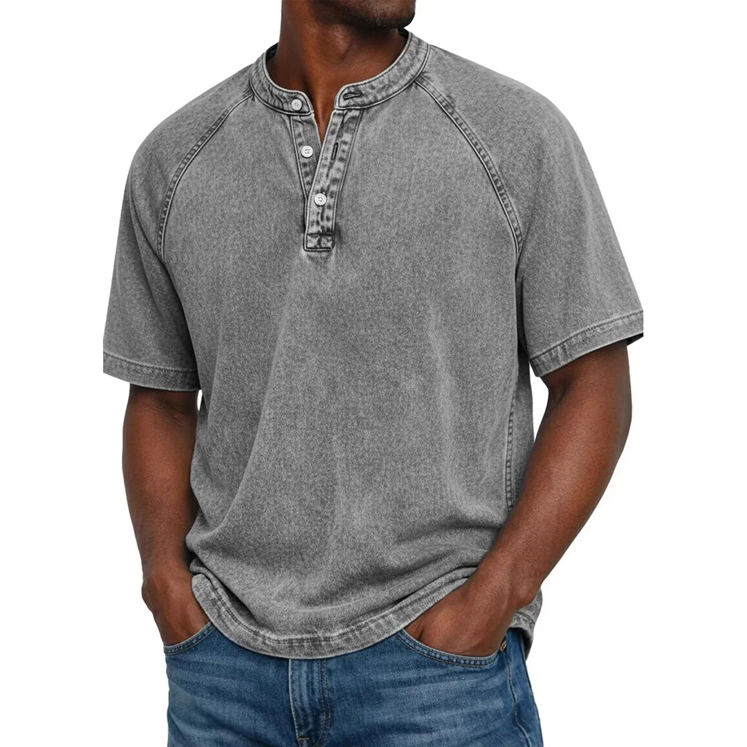 Leo | Vintage Men's Shirt with Buttons - 100% Cotton