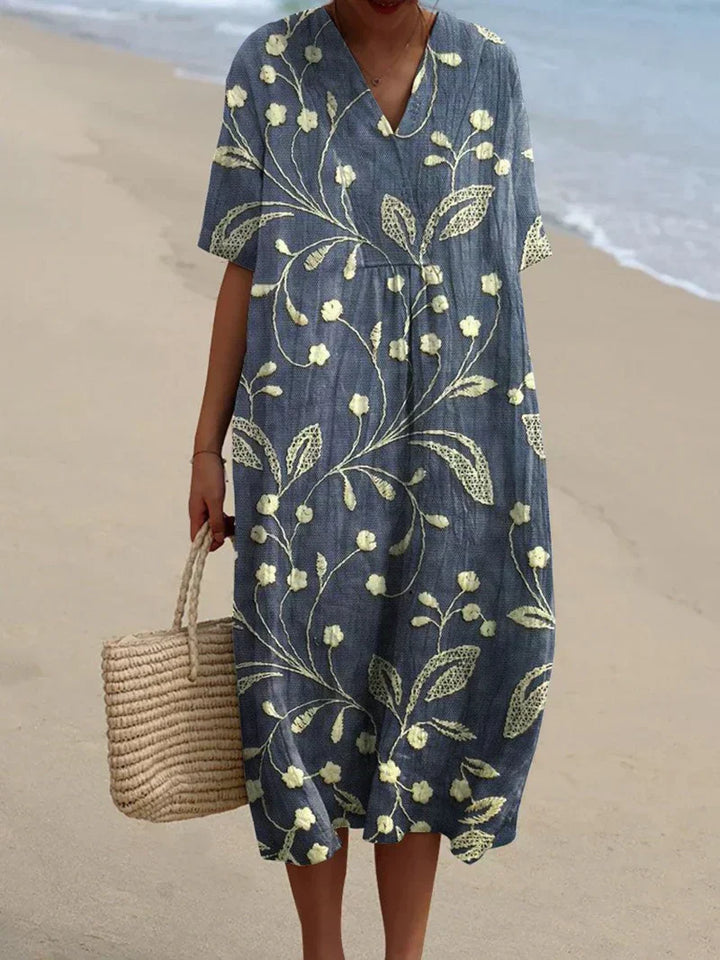 Enora | Dress with Floral Embroidery