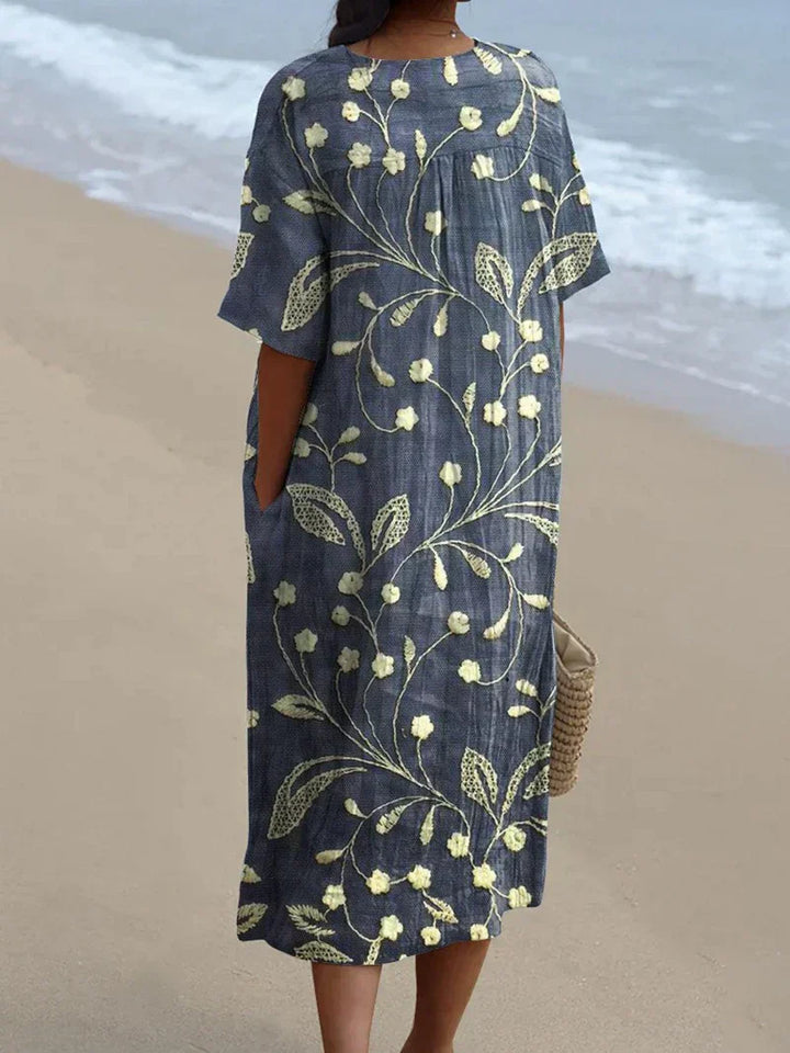 Enora | Dress with Floral Embroidery